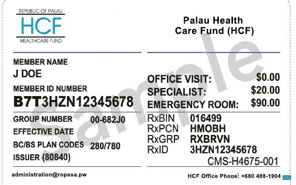 Download Palau health insurance card Photoshop template